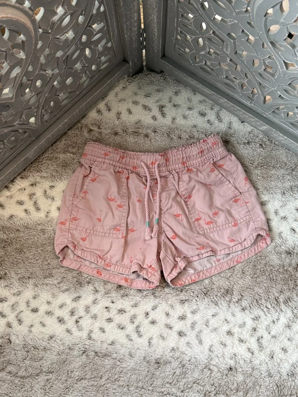 GAP Kids pink flamingo shorts girls small beach summer vacation California